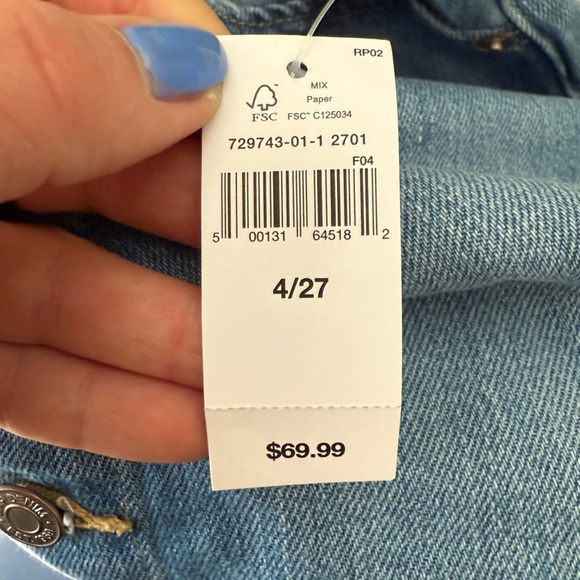 GAP SuperSoft Denim Button-Front Midi Skirt NWT - Picture 5 of 7